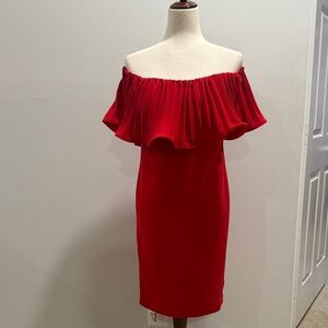 Badgley Mischka Strapless Red Dress size 10 bust 37 inch waist 34 hips 40 inch d
